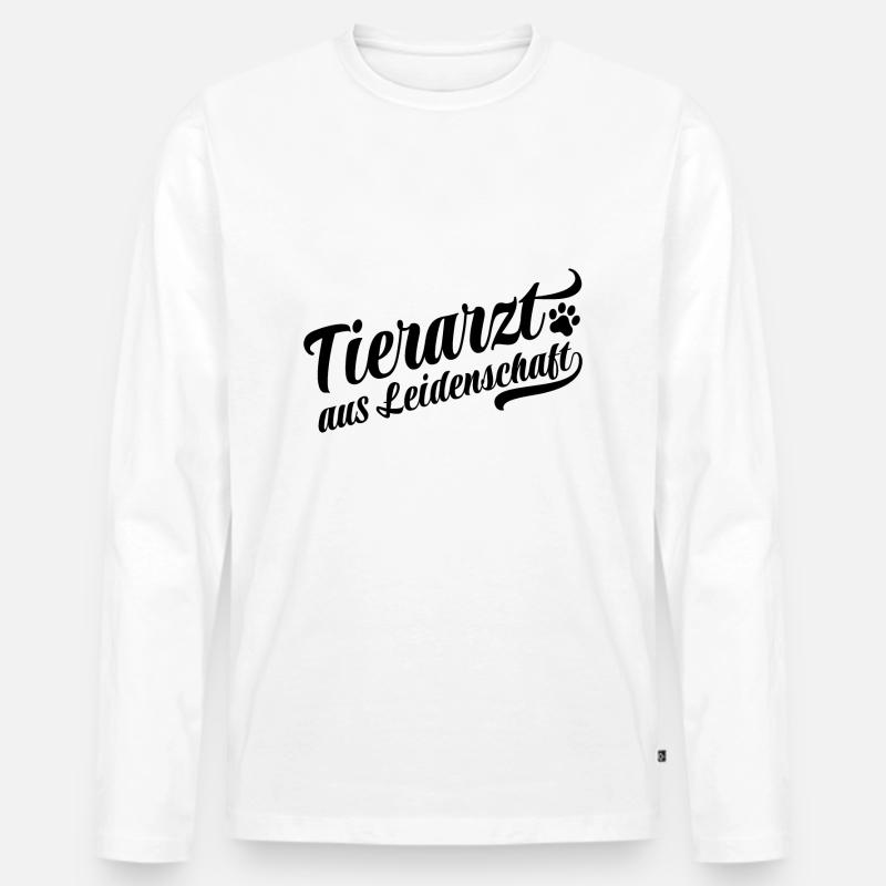 Tierarzt aus Leidenschaft - Männer Premium Bio Langarmshirt - Weiß