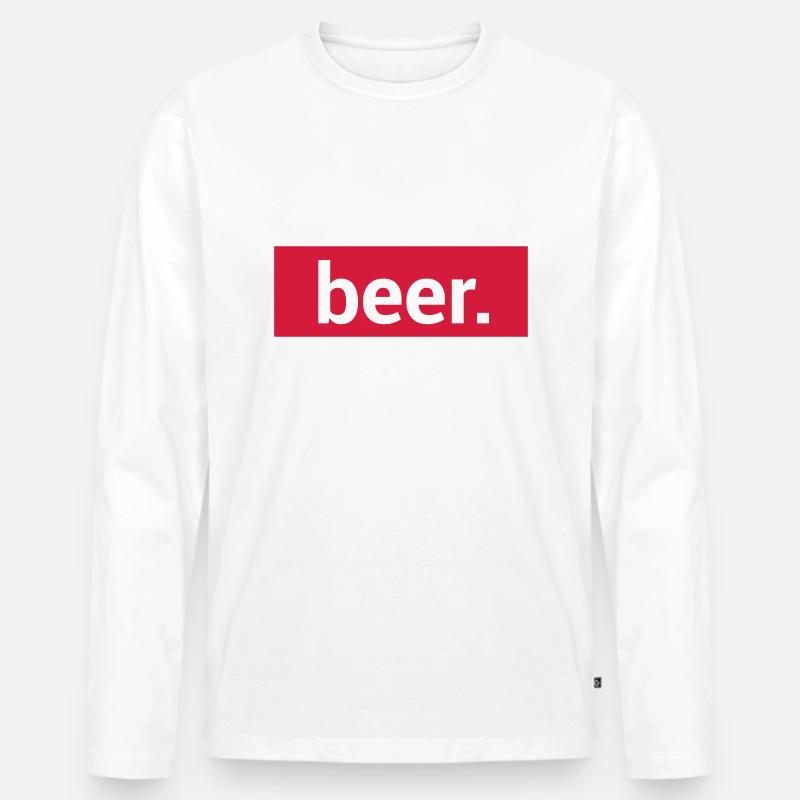 beer. - Männer Premium Bio Langarmshirt - Weiß