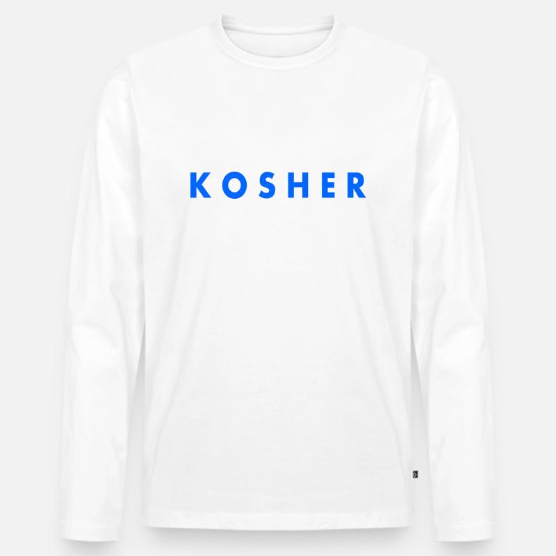 Kosher - Männer Premium Bio Langarmshirt - Weiß