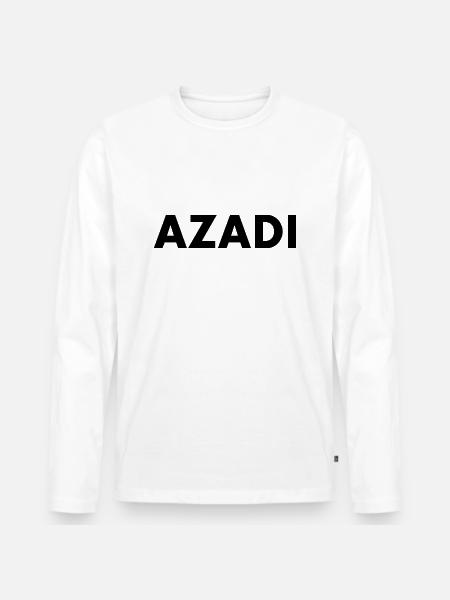 Azadi - Männer Premium Bio Langarmshirt - Weiß