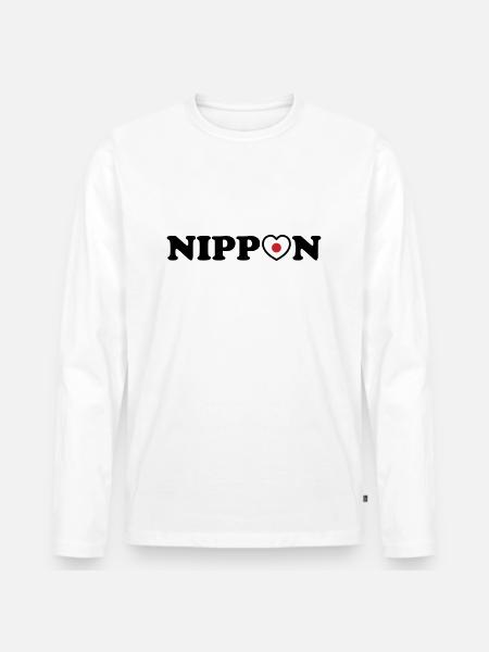 Nippon Love Heart Flag - Men's Premium Organic Long Sleeve Shirt - white