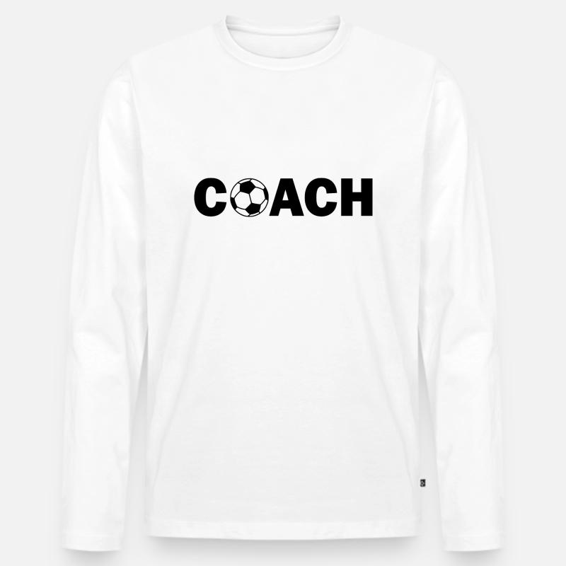 Coach - Männer Premium Bio Langarmshirt - Weiß