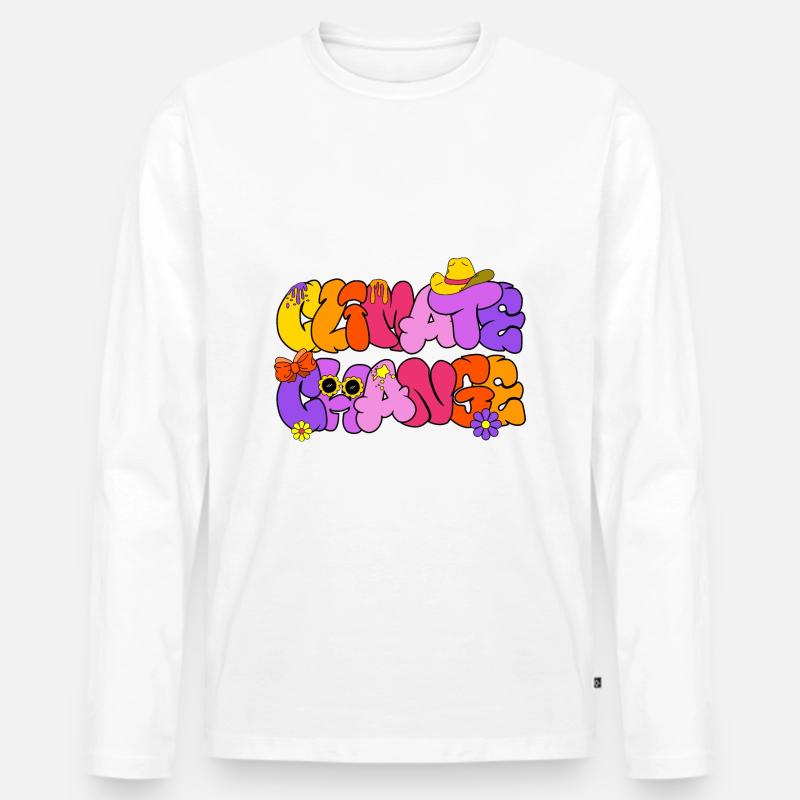Klima-Wandel, Climate Change - Männer Premium Bio Langarmshirt - Weiß
