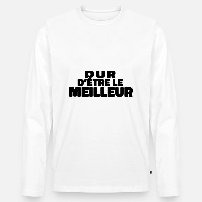 Schwer, der Beste zu sein - Männer Premium Bio Langarmshirt - Weiß