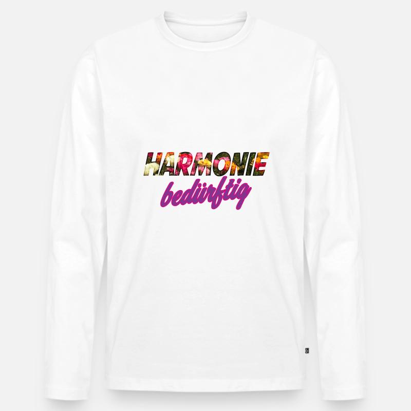 Harmonie bedürftig - Männer Premium Bio Langarmshirt - Weiß