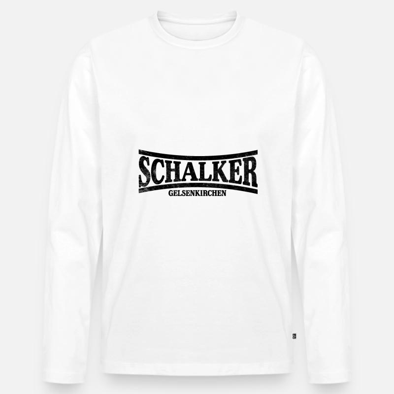 Schalker Gelsenkirchen - Männer Premium Bio Langarmshirt - Weiß