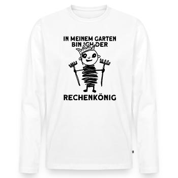 Garten Gärtner Rechen Rechenkönig - Männer Premium Bio Langarmshirt - Weiß - Vorne - Nico (187cm)