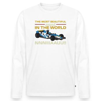 Course du dimanche - T-shirt manches longues Premium bio Homme - blanc - Devant - Nico (187cm)
