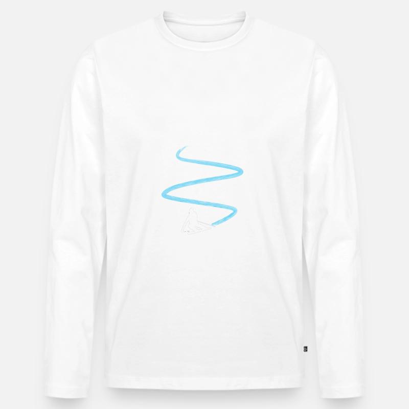 Ski Berge Abfahrt Alpen - Männer Premium Bio Langarmshirt - Weiß