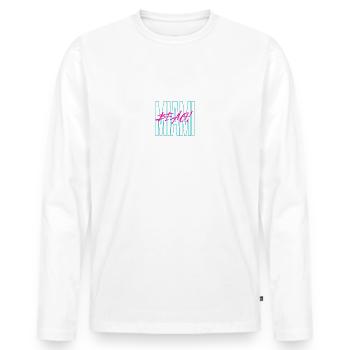 Miami Beach Design - Männer Premium Bio Langarmshirt - Weiß - Vorne - Nico (187cm)