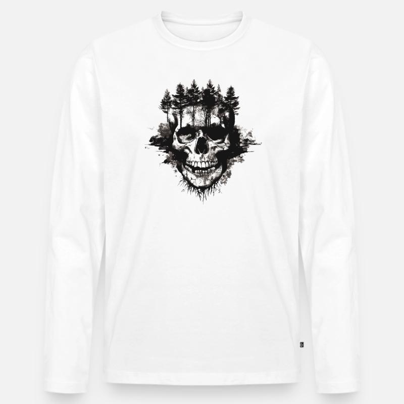 Wald Zombie - Männer Premium Bio Langarmshirt - Weiß