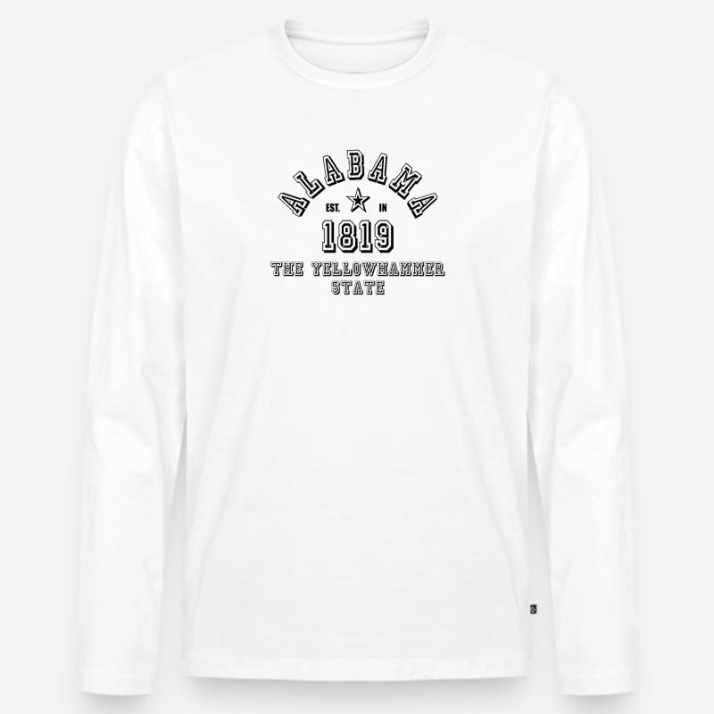 Alabama - Männer Premium Bio Langarmshirt - Weiß