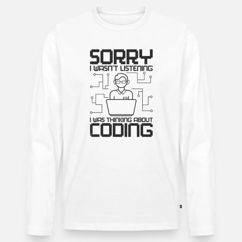 Programmierer Software Web Entwickler Coder Coding - Männer Premium Bio Langarmshirt - Weiß