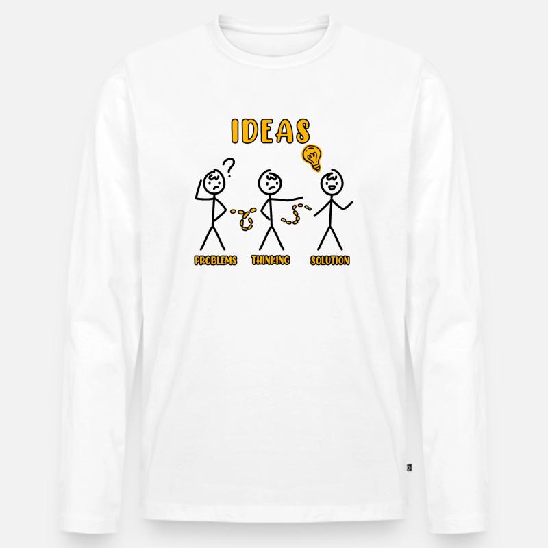 Problem Thinking Stick Figure Solution Thinker Men's Premium Organic Long Sleeve Shirt