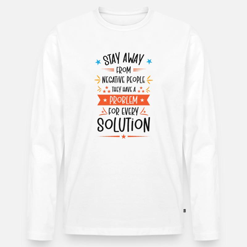 Problem Solution Critical Thinkers Positive - Men's Premium Organic Long Sleeve Shirt - white