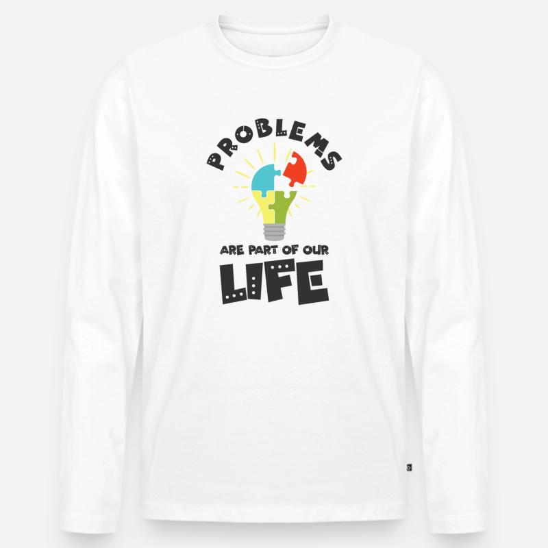 Problem Optimistische Menschen Positive - Männer Premium Bio Langarmshirt - Weiß