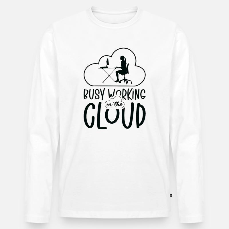 Cloud Computing Programmierer Kodierung - Männer Premium Bio Langarmshirt - Weiß