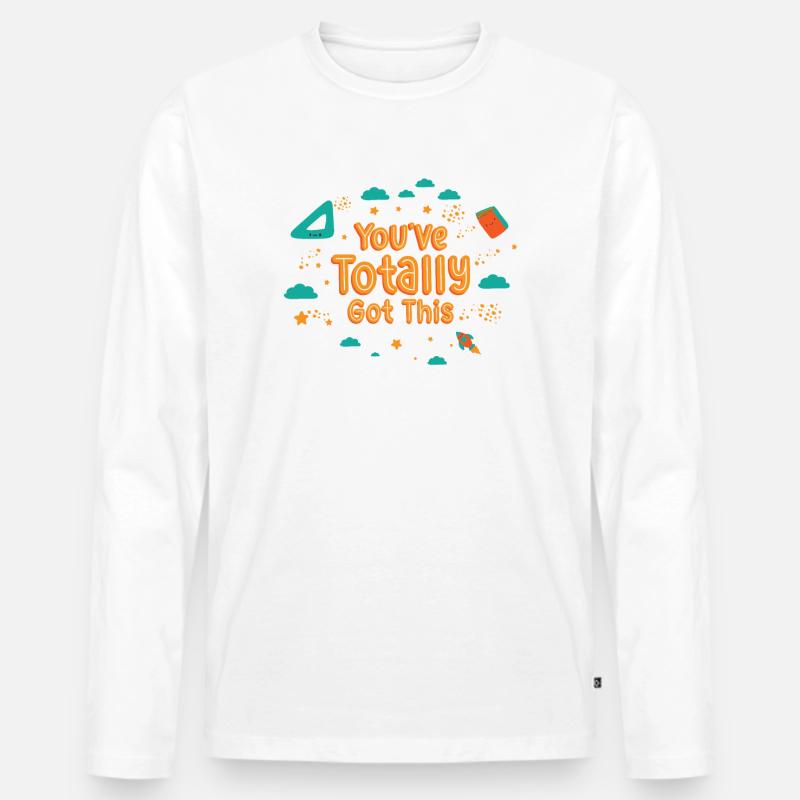 Student Studying Motivation Learning Positivity - Men's Premium Organic Long Sleeve Shirt - white