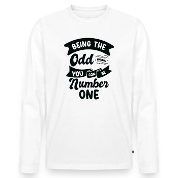 Math Odd Number Mathematics Smart Inspirational - Men's Premium Organic Long Sleeve Shirt - white - Front - Nico (187cm)