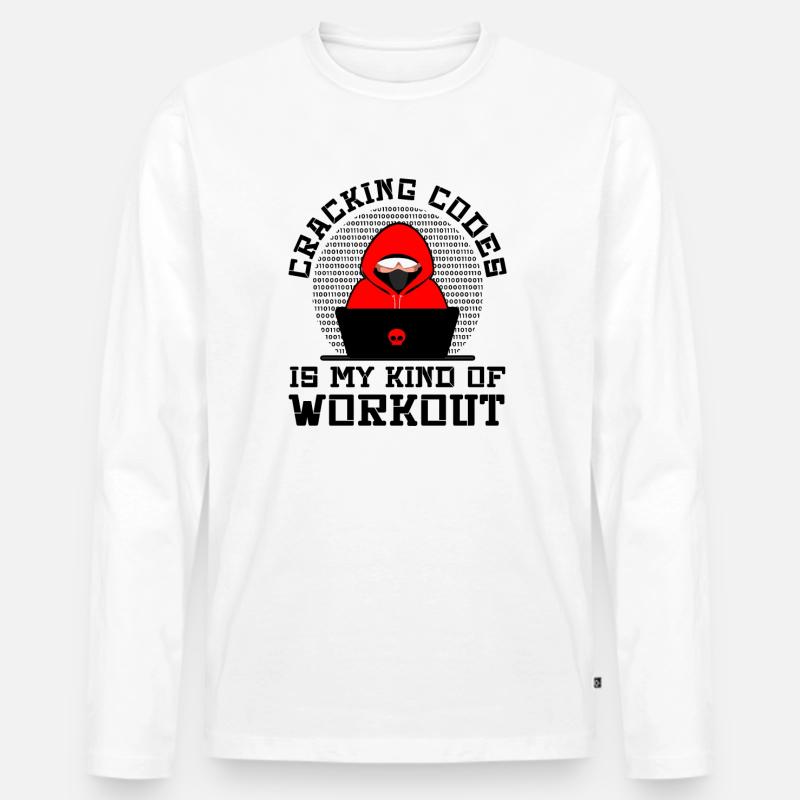 Cybersecurity Professional Hacker Cracking Codes - Männer Premium Bio Langarmshirt - Weiß