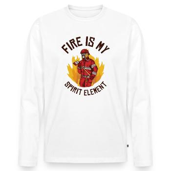 Élément de feu Pompier Pompier - T-shirt manches longues Premium bio Homme - blanc - Devant - Nico (187cm)
