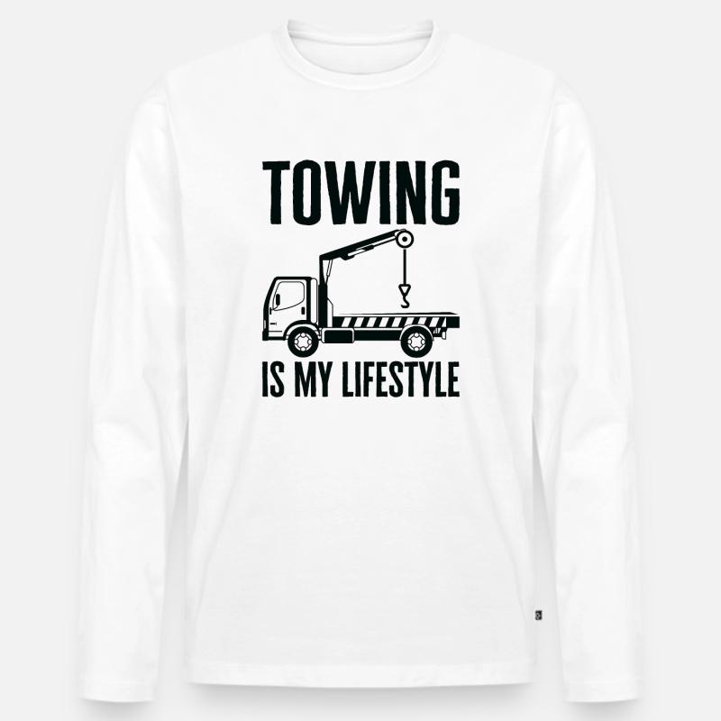 Abschleppwagenfahrer Lebensstil Abschleppen - Männer Premium Bio Langarmshirt - Weiß