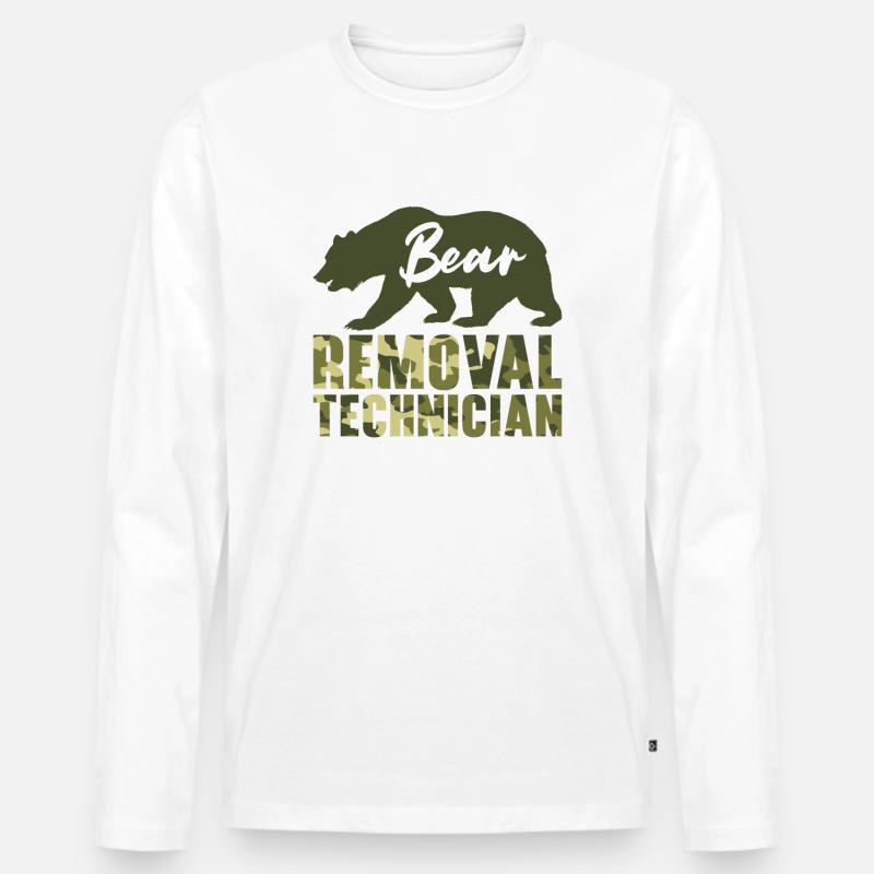 Bärenbeseitigung Techniker Bärenjagd Wildtierjagd - Männer Premium Bio Langarmshirt - Weiß