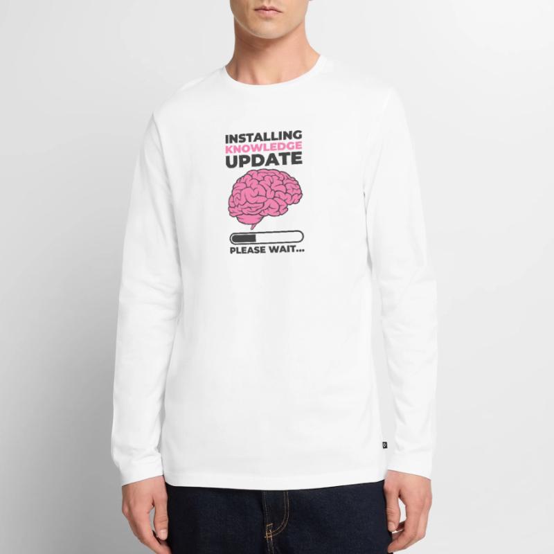 Installing Knowledge Update Student Brain Loading Men's Premium Organic Long Sleeve Shirt