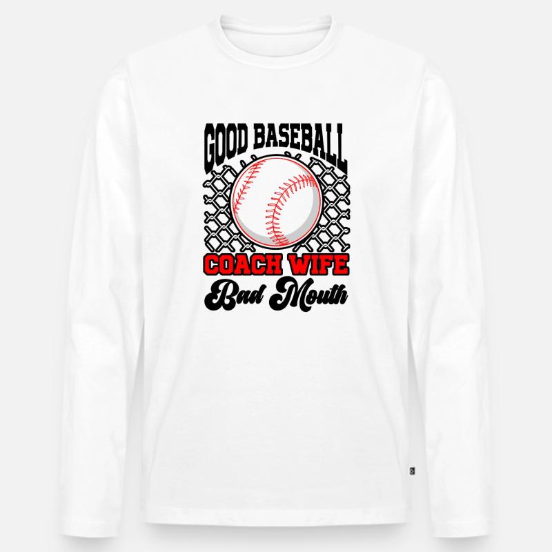 Baseball-Trainerin Ehefrau Berufstätige Mutter - Männer Premium Bio Langarmshirt - Weiß
