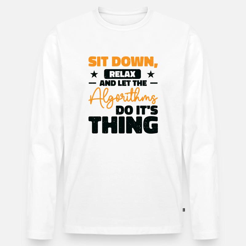 Computer Algorithm Programmer Artificial - Men's Premium Organic Long Sleeve Shirt - white