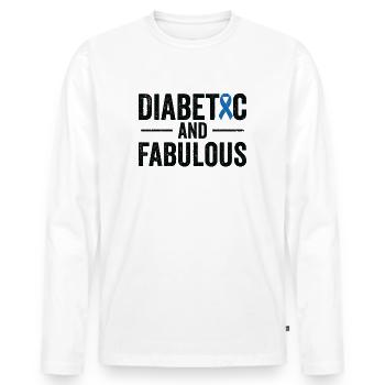 Diabetic Pancreas Diabetes Awareness - Men's Premium Organic Long Sleeve Shirt - white - Front - Nico (187cm)