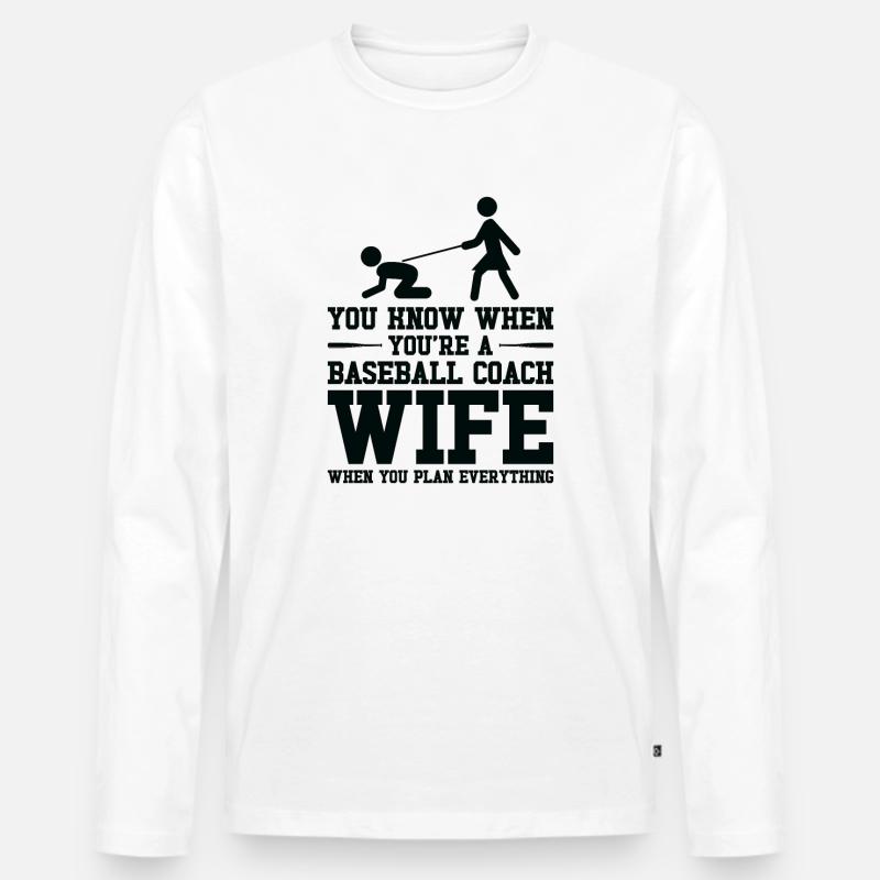 Baseball-Trainerin Ehefrau Berufstätige Mutter - Männer Premium Bio Langarmshirt - Weiß