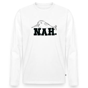 Zögernder Narwal Liebhaber Wassertiere Narwal - Männer Premium Bio Langarmshirt - Weiß - Vorne - Nico (187cm)