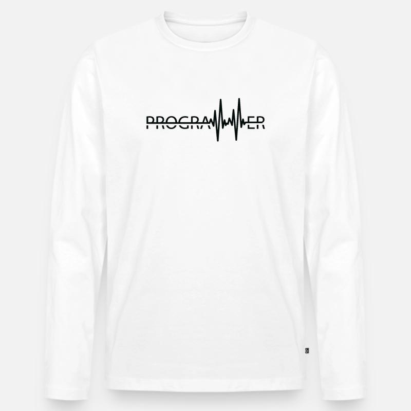 Programmierer Heartbeat Programmierung Coder Männer Premium Bio Langarmshirt