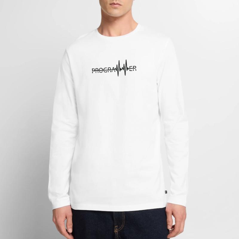 Programmierer Heartbeat Programmierung Coder Männer Premium Bio Langarmshirt