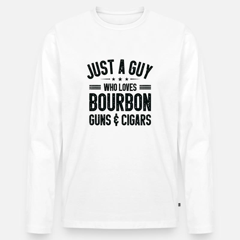 Zigarre Rauchen Zigarren Raucher - Männer Premium Bio Langarmshirt - Weiß