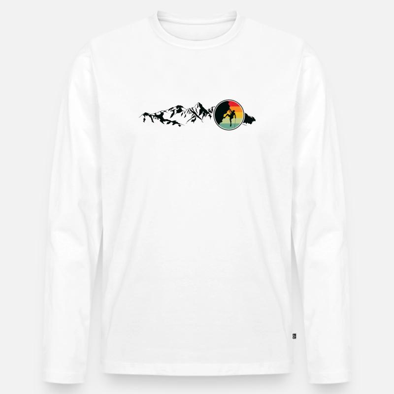 Bergsteigen Felsklettern Bergsteigen - Männer Premium Bio Langarmshirt - Weiß