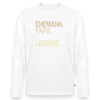 Koch Chefkoch Küchenchef Legende Ehemann Papa - Männer Premium Bio Langarmshirt - Weiß - Vorne - Nico (187cm)