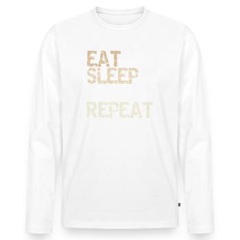 Eat Sleep Choir Repeat Chorabend Chor Gesang - Männer Premium Bio Langarmshirt - Weiß - Vorne - Nico (187cm)
