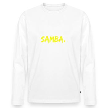 Eat Sleep Samba Repeat Dance Outfit Latina Latino - Men's Premium Organic Long Sleeve Shirt - white - Front - Nico (187cm)