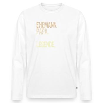 Ehemann Papa Webdesigner Legende Beruf Geschenk - Männer Premium Bio Langarmshirt - Weiß - Vorne - Nico (187cm)
