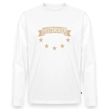 Historiker Superheld Geschichtsforscher Vatertag - Männer Premium Bio Langarmshirt - Weiß - Vorne - Nico (187cm)