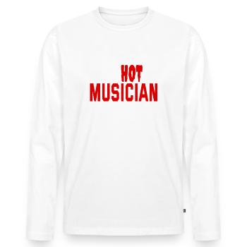 Musicien instrument de musique Fan - T-shirt manches longues Premium bio Homme - blanc - Devant - Nico (187cm)