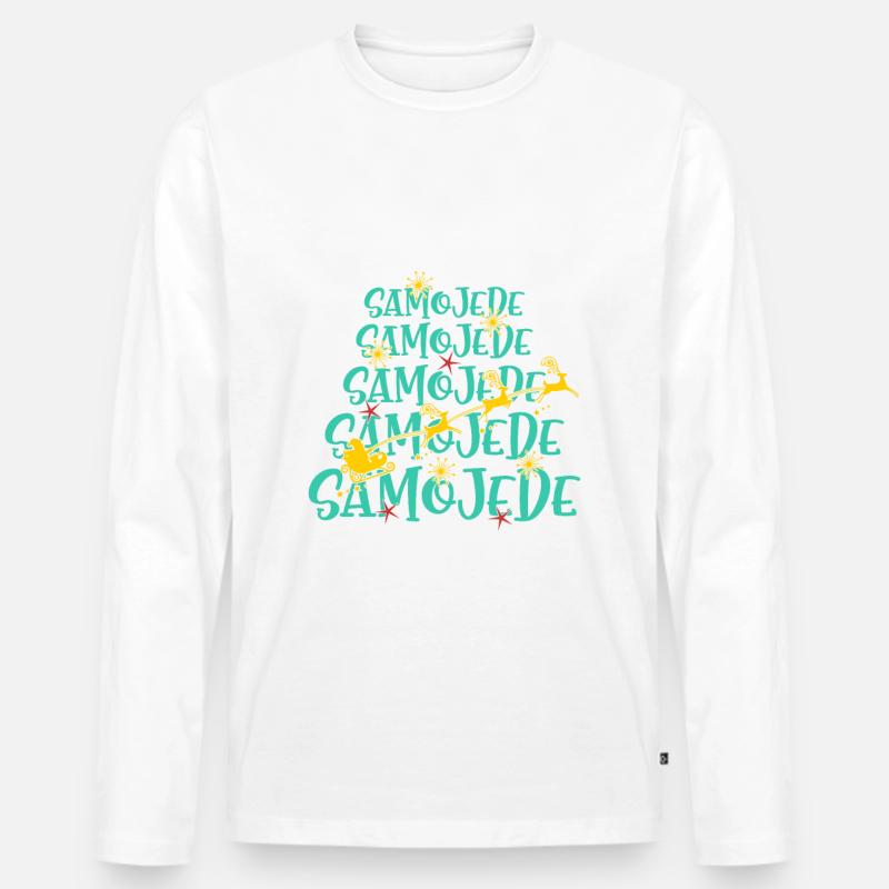 Samojede Hund Weihnachten Hunderasse - Männer Premium Bio Langarmshirt - undefined