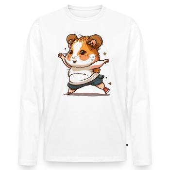 Hamsters Groove - Men's Premium Organic Long Sleeve Shirt - white - Front - Nico (187cm)
