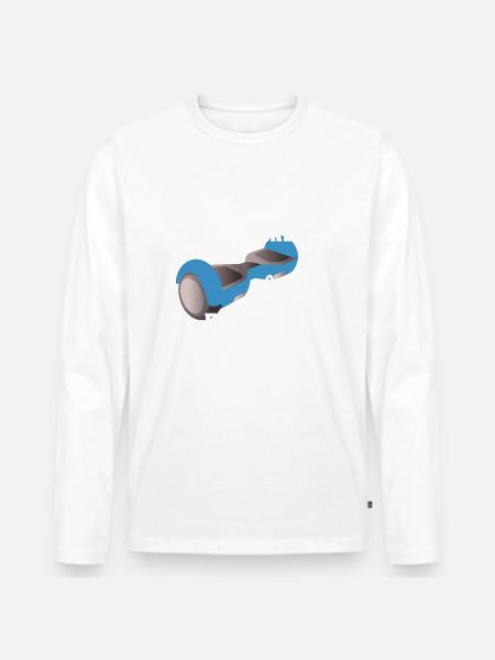 Hoverboard Coole Jungs fahren Hoverboard - Männer Premium Bio Langarmshirt - Weiß