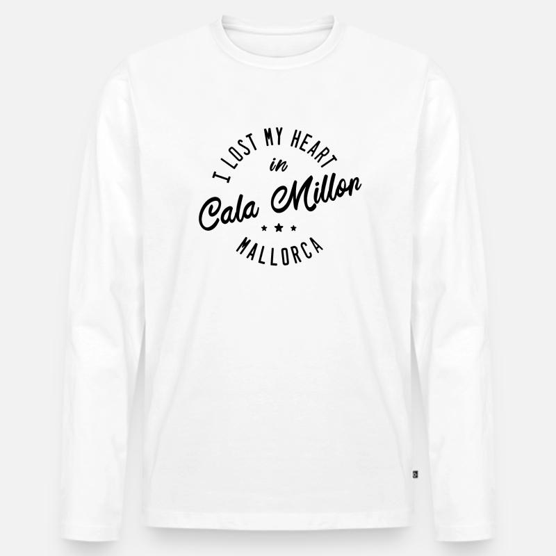Cala Millor Mallorca - Männer Premium Bio Langarmshirt - Weiß