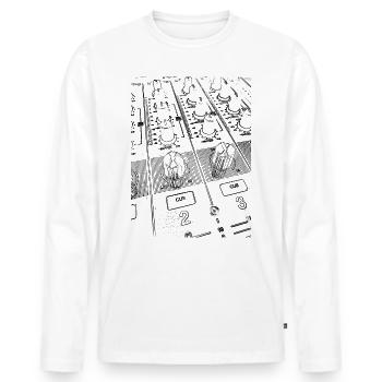 DJ Mixer Knobs - Männer Premium Bio Langarmshirt - Weiß - Vorne - Nico (187cm)