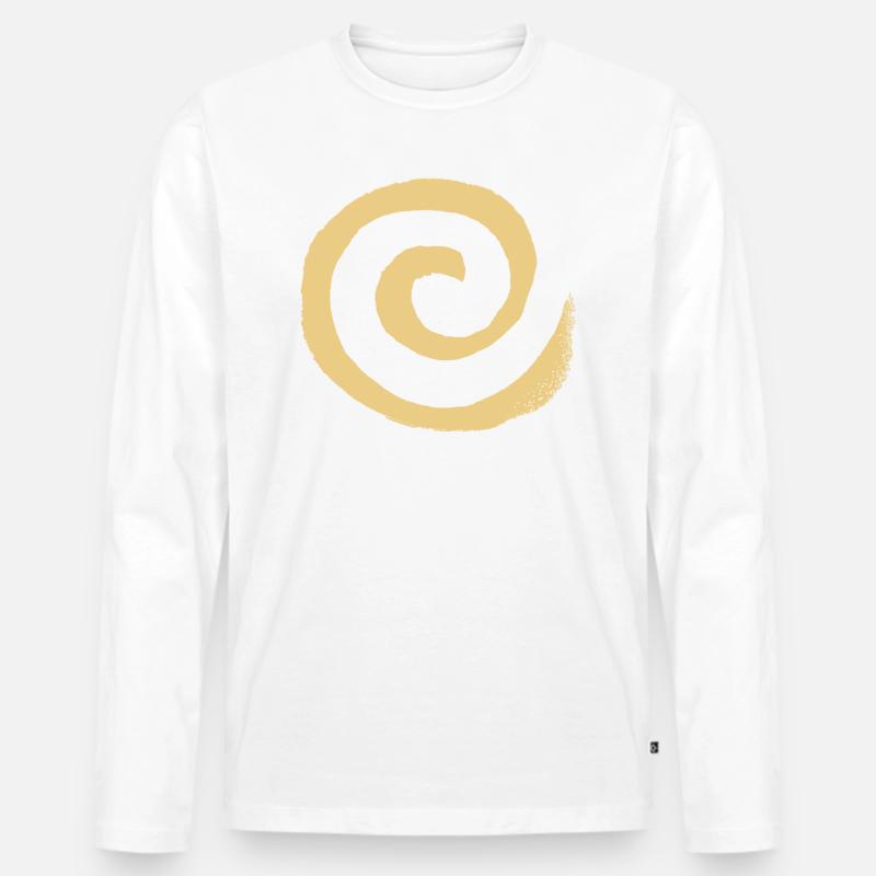 Spirale - Männer Premium Bio Langarmshirt - Weiß