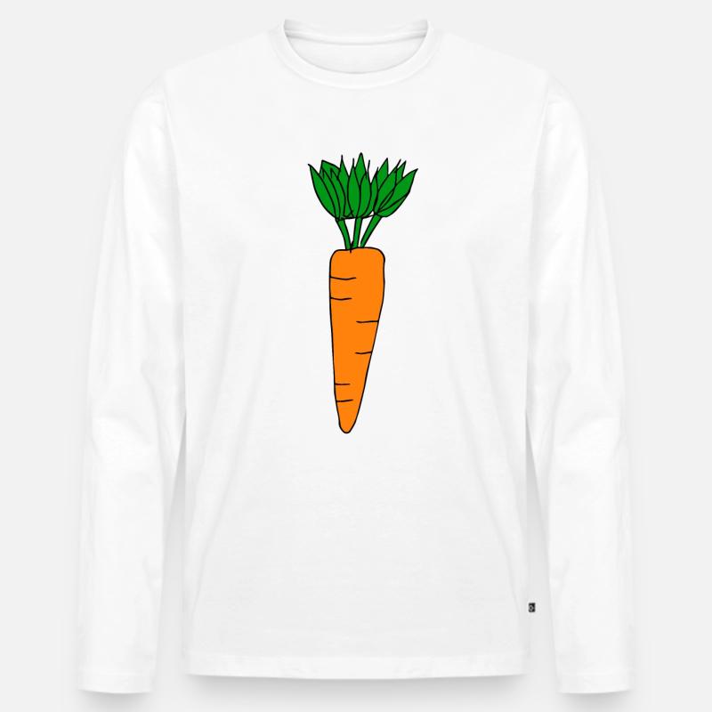 Karotte - Männer Premium Bio Langarmshirt - Weiß